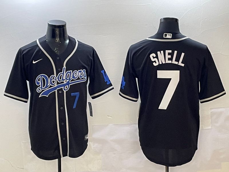Men Los Angeles Dodgers #7 Snell Black Fashion Game 2025 Nike MLB Jersey style 8